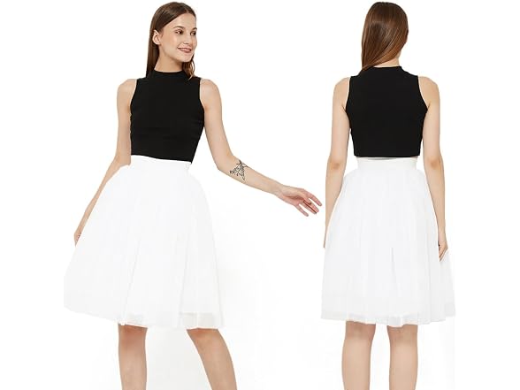 Weisipu Women (L) Layer Short Line Elastic Skirt