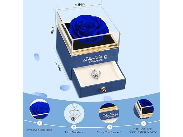 WILDLOVE Preserved Real Blue Rose