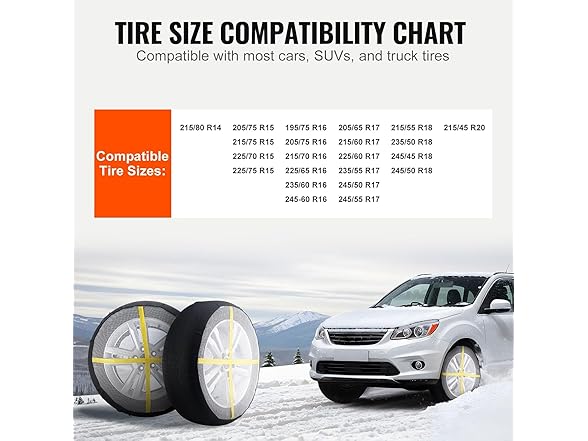 VEVOR Thickened Snow Socks for Tires, Full Coverage