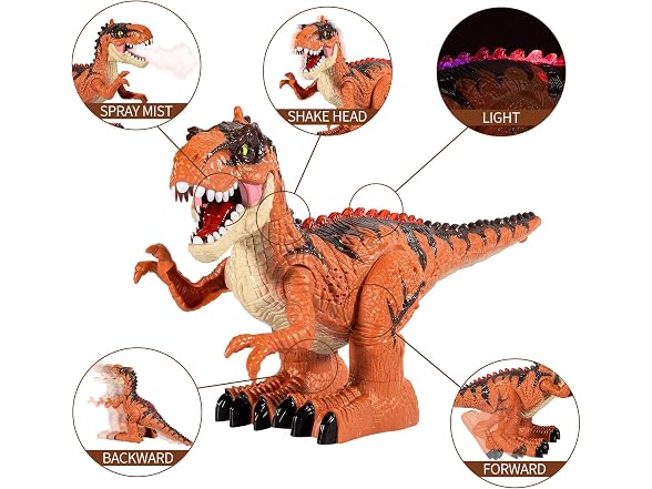 TEMI RC Dinosaur Toy w/ Flame Spray & Sound
