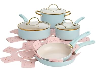 $34.99, Was $49.99, 30% Off! Paris Hilton Nonstick Pots and Pans Set dealfomo