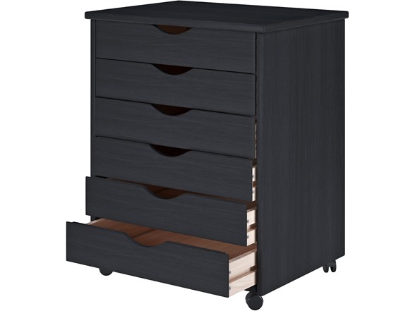 6 Extra Wide Drawers Black