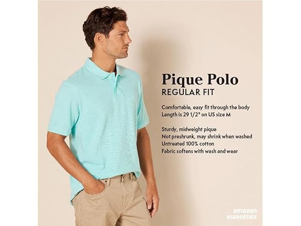Amazon Essentials Mens Pique Polo Shirt