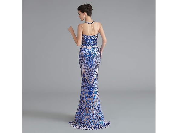 Leyidress Women (8) Sexy Sequins Trumpet Dress