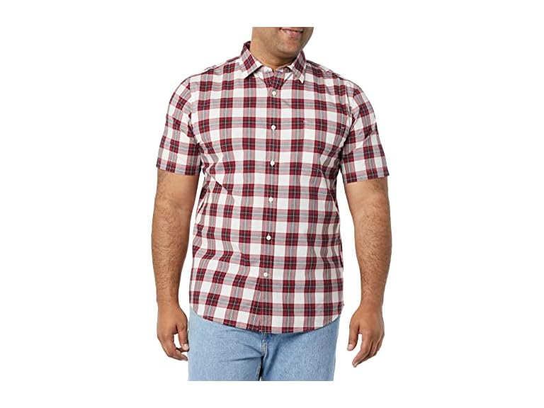 Amazon Essentials Mens SS Poplin Shirt Stripe - Gallery 57