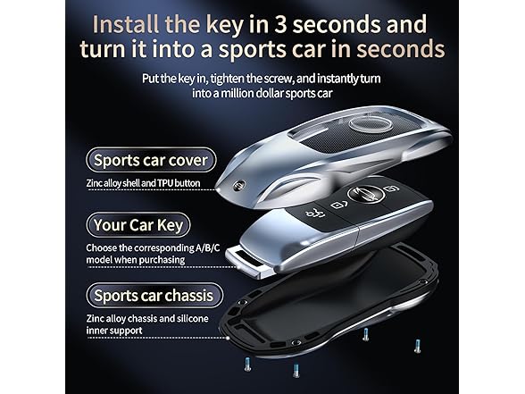 Zinc Alloy Metal Car Key Fob Case