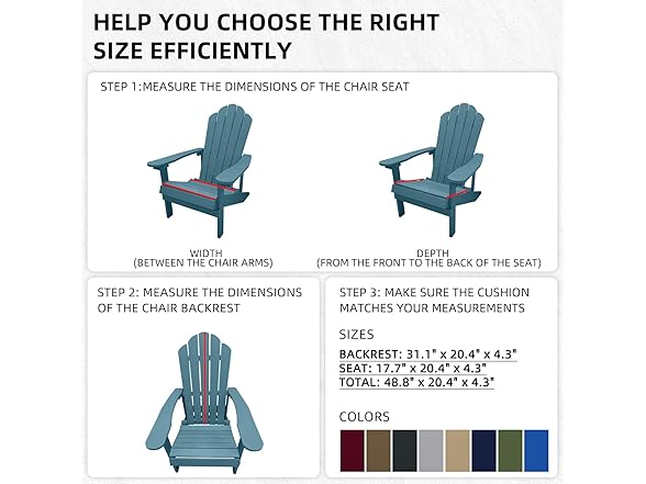 FILUXE Adirondack Chair Cushion