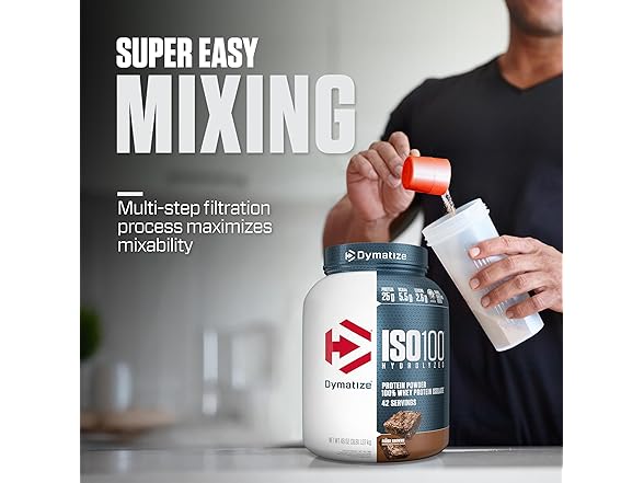Dymatize ISO100 Whey Protein Powder Isolate, Fudge Brownie