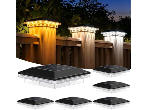 Brightever 6-Pack Solar Post Cap Lights