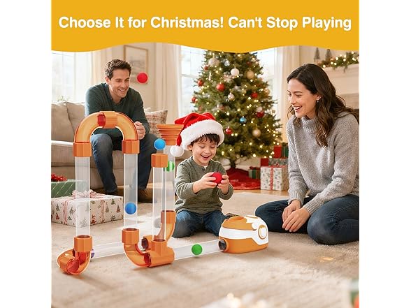 Air-Powered STEM Building Toys - Play while Charging, Rechargeable STEM Toys for 3+ Year Old, Boy & Girl Birthday Gift, Air Tubes Kids Toys Learning Educational Toy for Kids & Teens (Open Box)