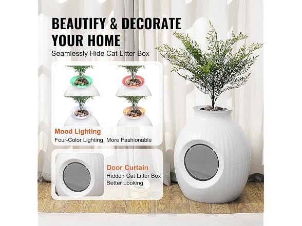 VEVOR Plant Cat Litter Box, Smart Odor