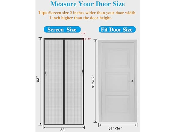 CANI Updated Fiberglass Magnetic Screen Door