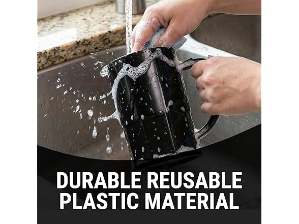 Fun Express 14 oz. Black Reusable Plastic Mugs - 12 Piece