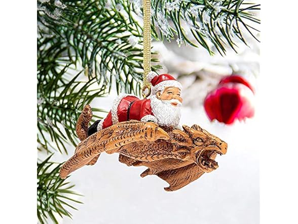 Santa Snowdragon Holiday Ornament