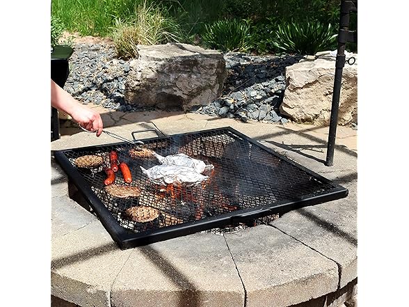 Sunnydaze Square Fire Pit Grill Grate - Campfire Grill Grate Over Fire Pit