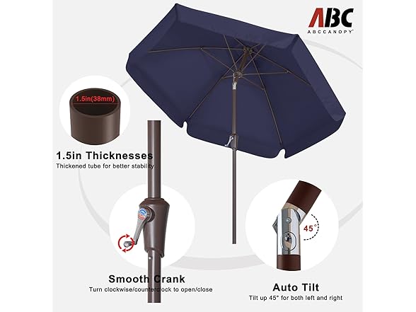 ABCCANOPY 7.5ft Umbrella Navy Blue
