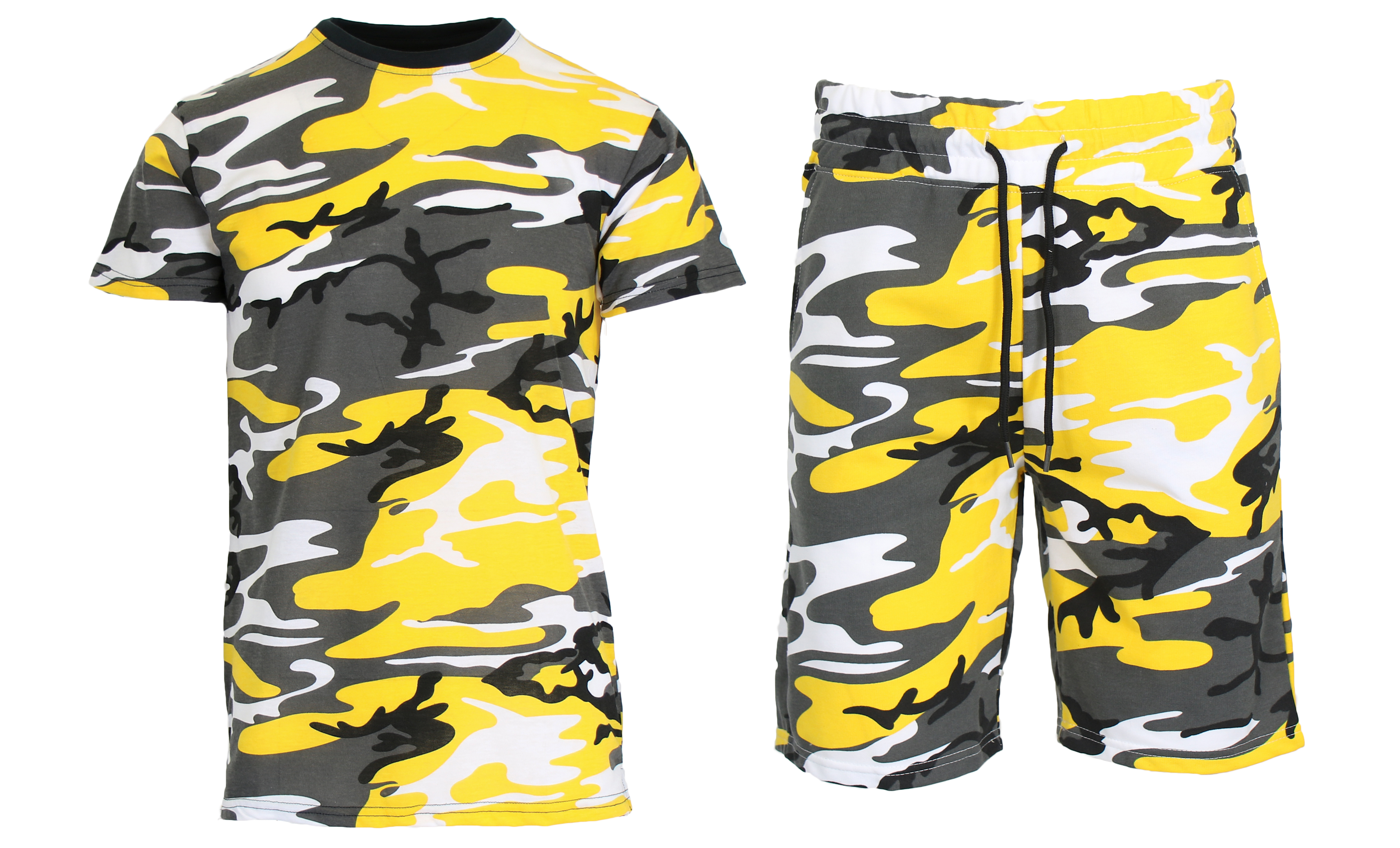 2-4Pc Mens S/S Camo Tee & Shorts Set - Gallery 29