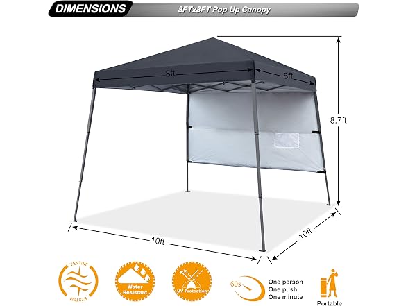 ABCCANOPY Outdoor Pop Up Canopy 10x10 Beach