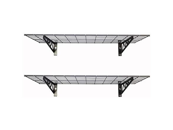 SafeRacks Steel Garage Wall Shelves 2-Pk 24"x48" Open Box