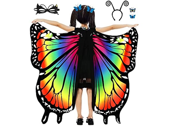 Tibeha Girls' Halloween Butterfly Wings