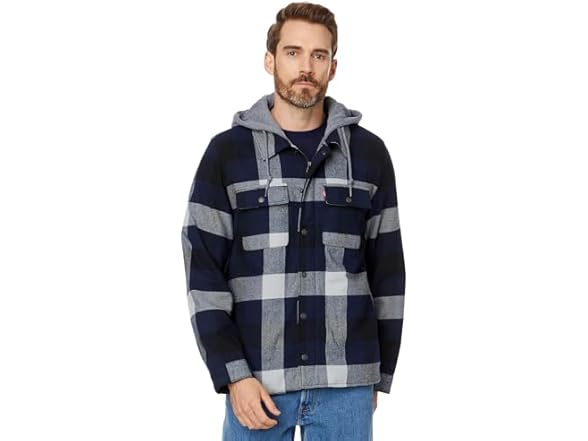 Levi's Men Sherpa Lined Hooded Shirt Jacket