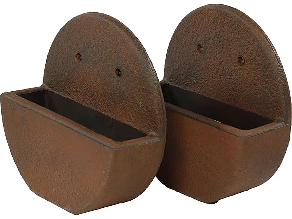 Sunnydaze 12" Round Wall Planter - Set of 2