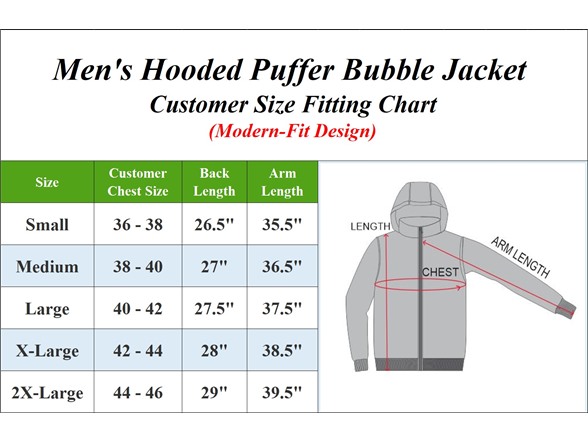Mens Quilted Puffer Bubble Jacket