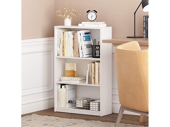 Furinno JAYA 3-Tier Bookshelf, White