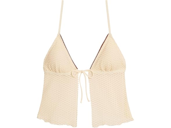 Steve Madden Women Tie Front Crop Swim Tankini Top