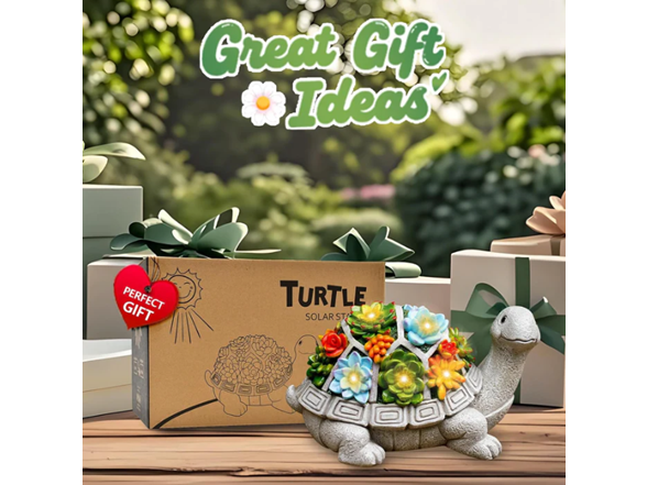 Hakol Solar Garden Outdoor Statue Turtle