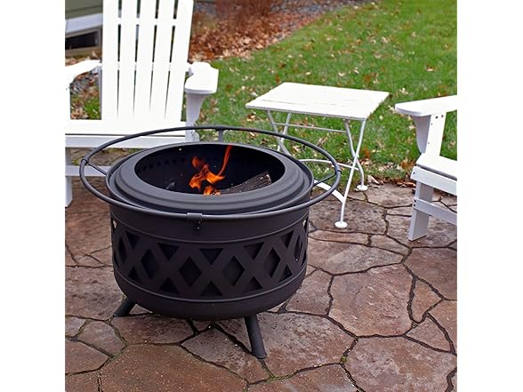 Sunnydaze 30-Inch Crossweave Smokeless Wood-Burning Fire Pit