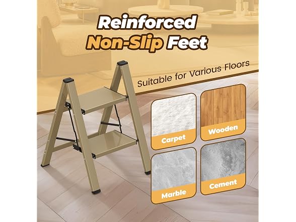 HBTower 2 Step Ladder Aluminum Folding