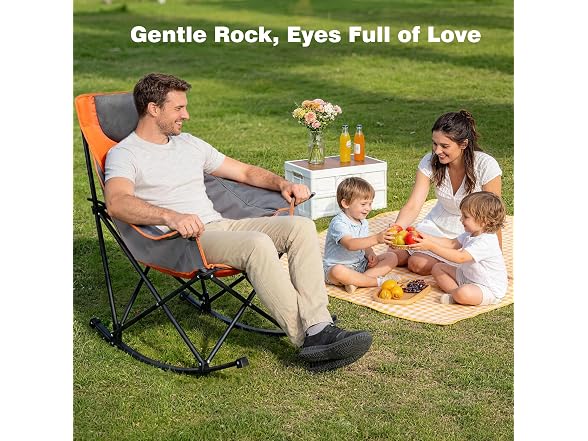 SUNNYFEEL Orange 2pk Rocking Camping Chair