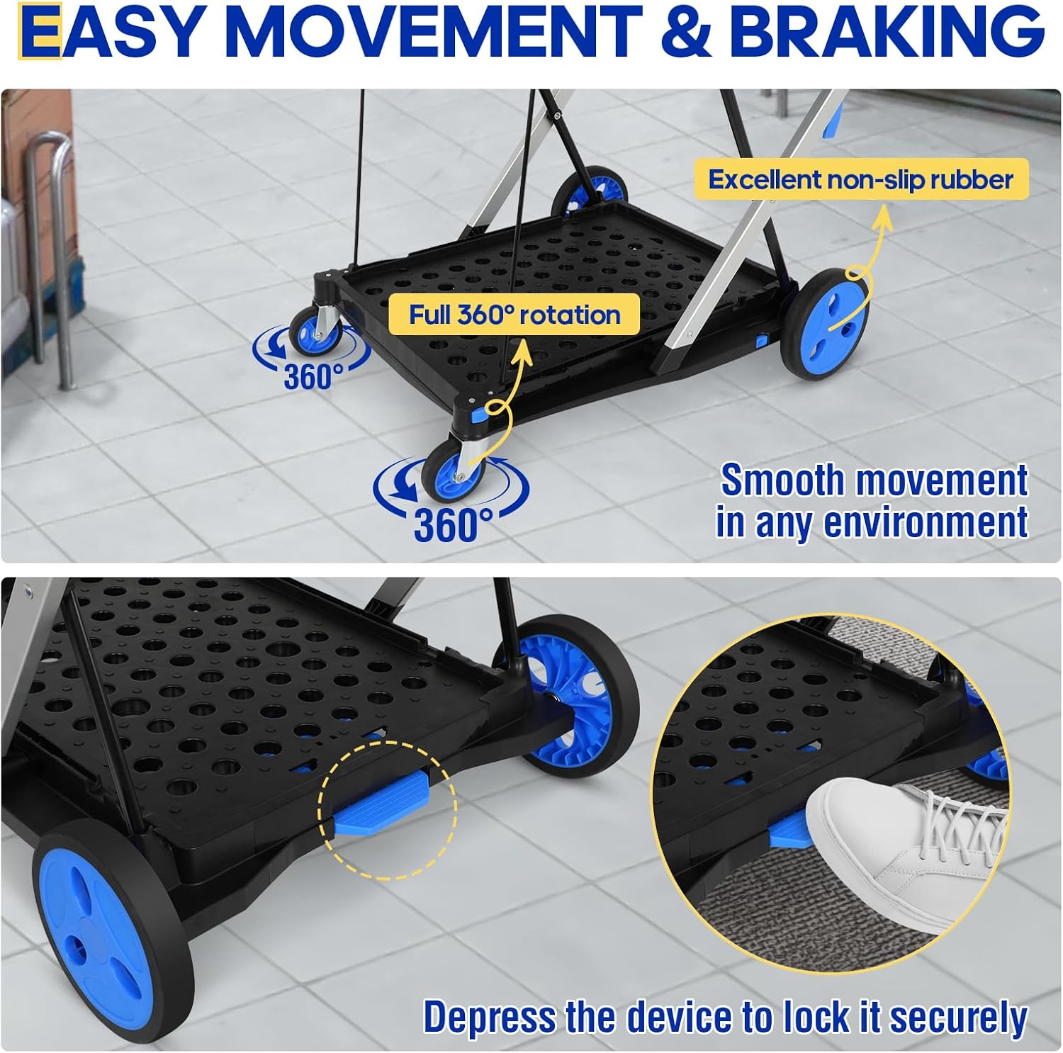 Multifunctional Folding Cart with Wheels - Gallery 5