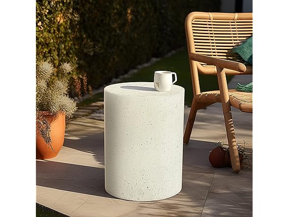 LuxenHome Outdoor Side Table, 18 Inch