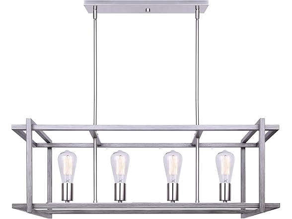 4 Light Chandelier Grey 33"W