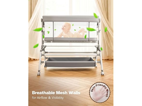 AOOTSMILE 3 in 1 Baby Bassinet Bedside Sleeper