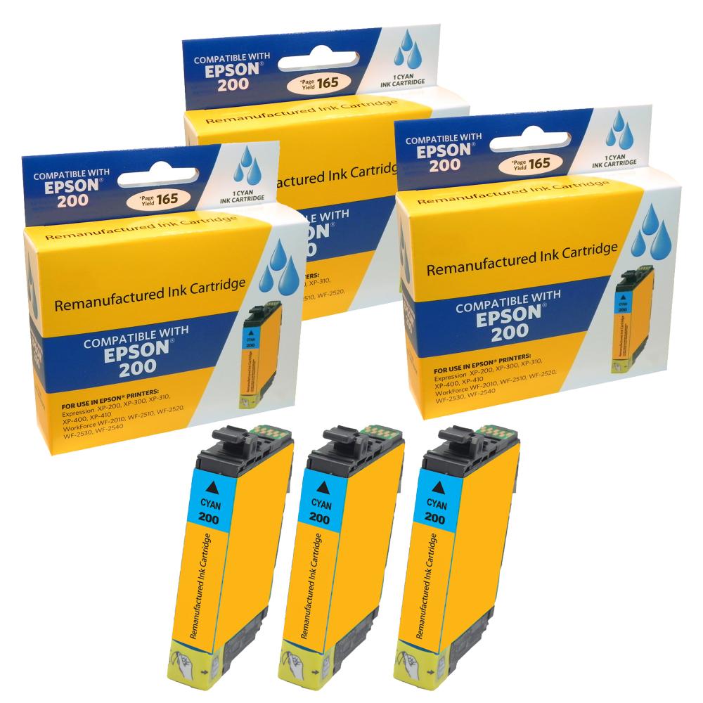 Compatible Epson 200 Ink Cartridge Combo Pack (3 Cyan) - Gallery 2