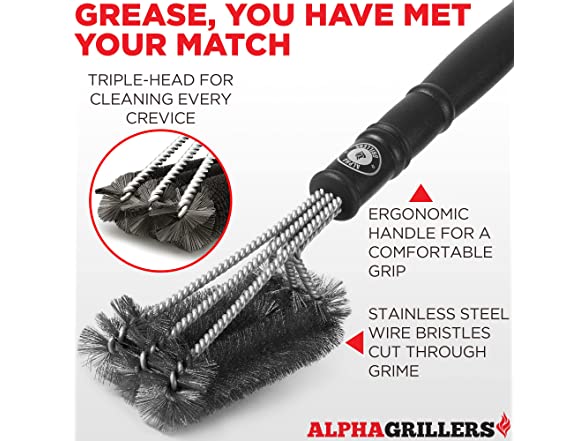 Alpha Grillers Alpha Grillers BBQ Grill Brush - Wire Gr