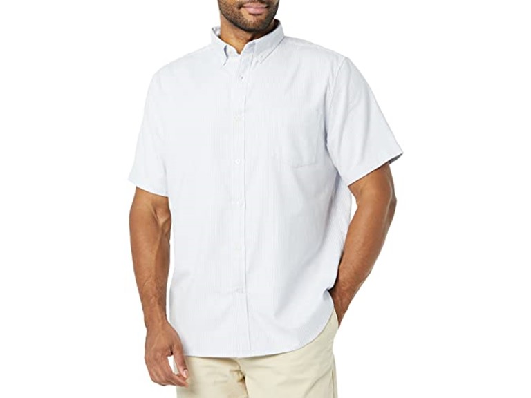Amazon Essentials Mens Slim Fit Short Sleeve Stretch Oxford Shirt