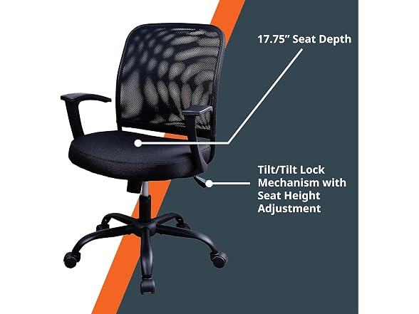 NuSparc Soho Mesh-Back Task Chair, Blk