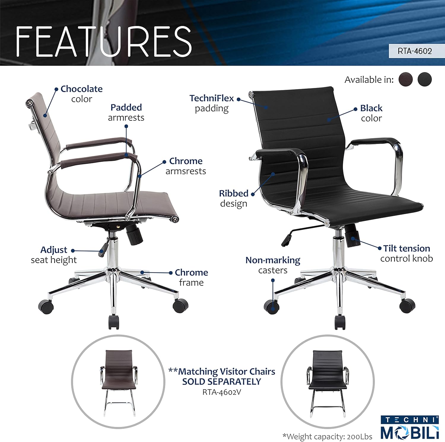 Techni Mobili Executive Office Chair - Gallery 13