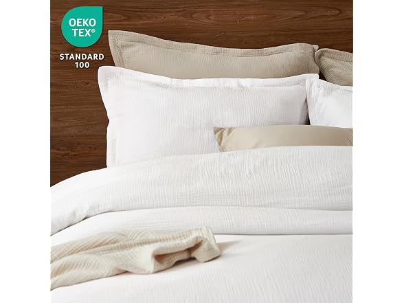PHF White Cotton Muslin Comforter Set King