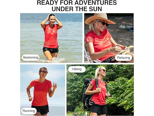Kanu Surf Women's Red Active Swim Shirt (L)