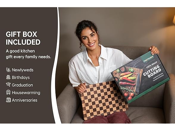 Checkered Acacia Wood Cutting Board