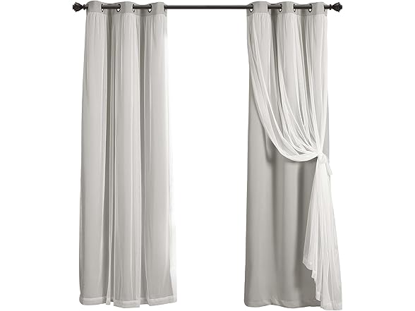 Lush Decor Sheer Grommet Curtains W/ Blackout