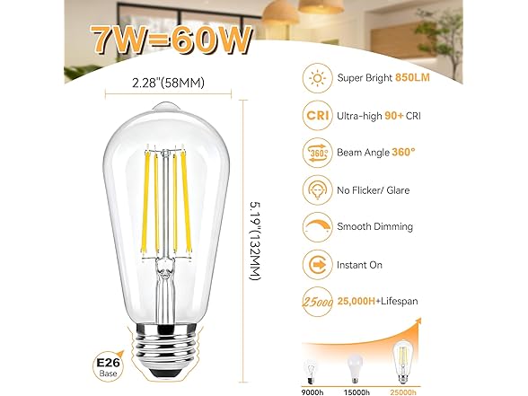 Brightever Dimmable LED Light Bulbs 60W Equivalent