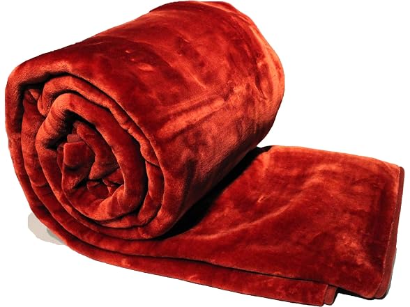 Solaron King Solid Burgundy Korean Mink Blanket