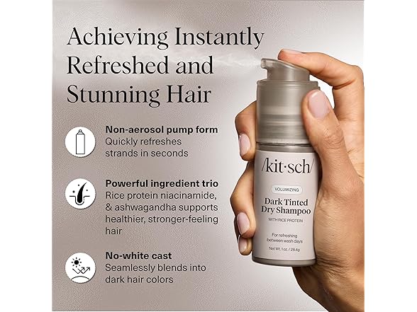 Kitsch Rice Protein Dry Shampoo Dark 1oz