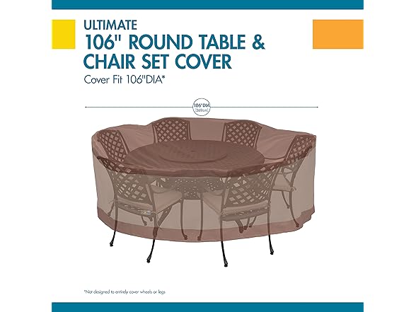 Round Patio Table & Chair Set Cover, 106 Inch